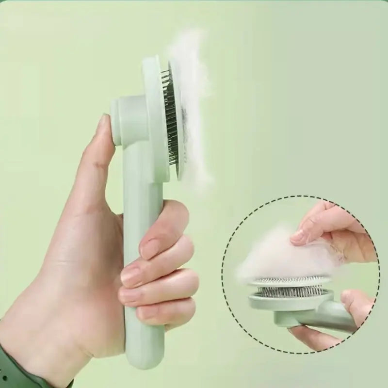 Self-Cleaning Pet Grooming Slicker Brush for Cats & Dogs