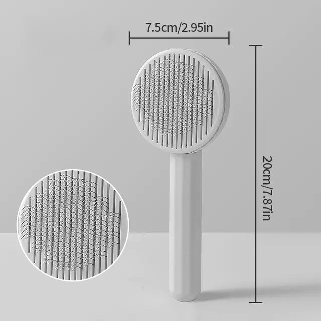 Self-Cleaning Pet Grooming Slicker Brush for Cats & Dogs