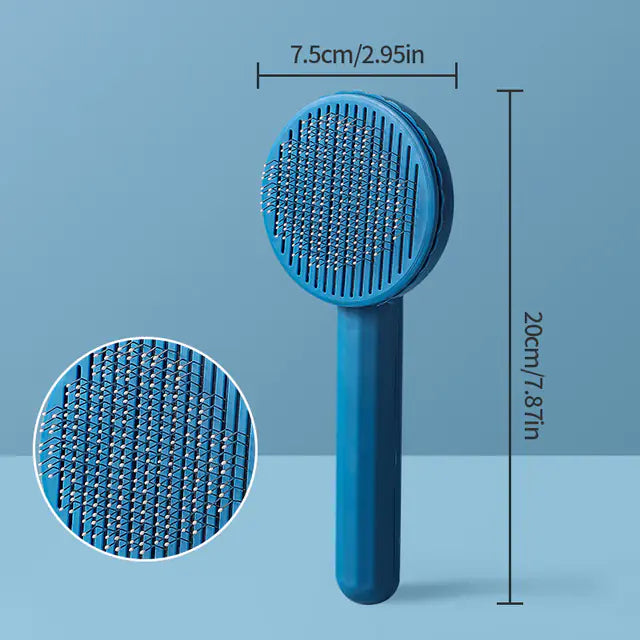 Self-Cleaning Pet Grooming Slicker Brush for Cats & Dogs